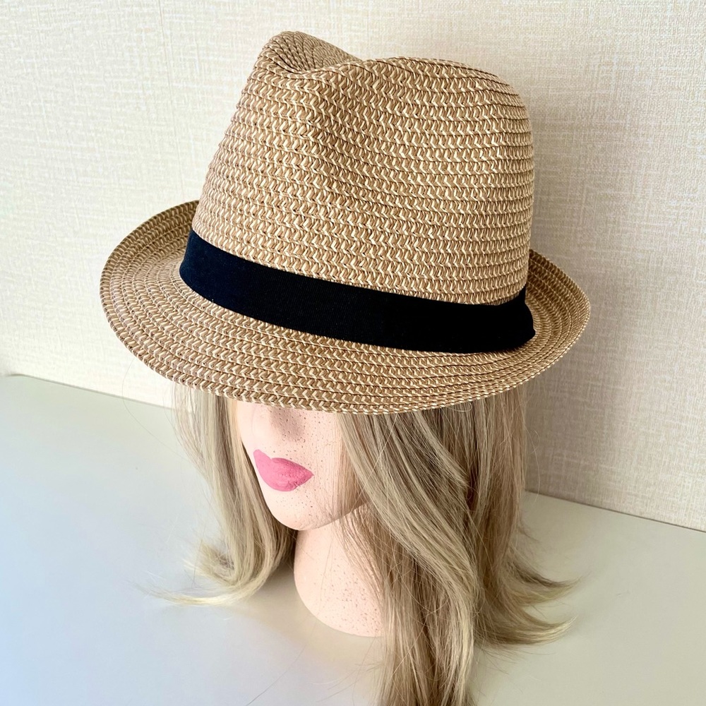 Paper Straw Fedora, Unisex, Large, NWOT, Classic Summer Fedora